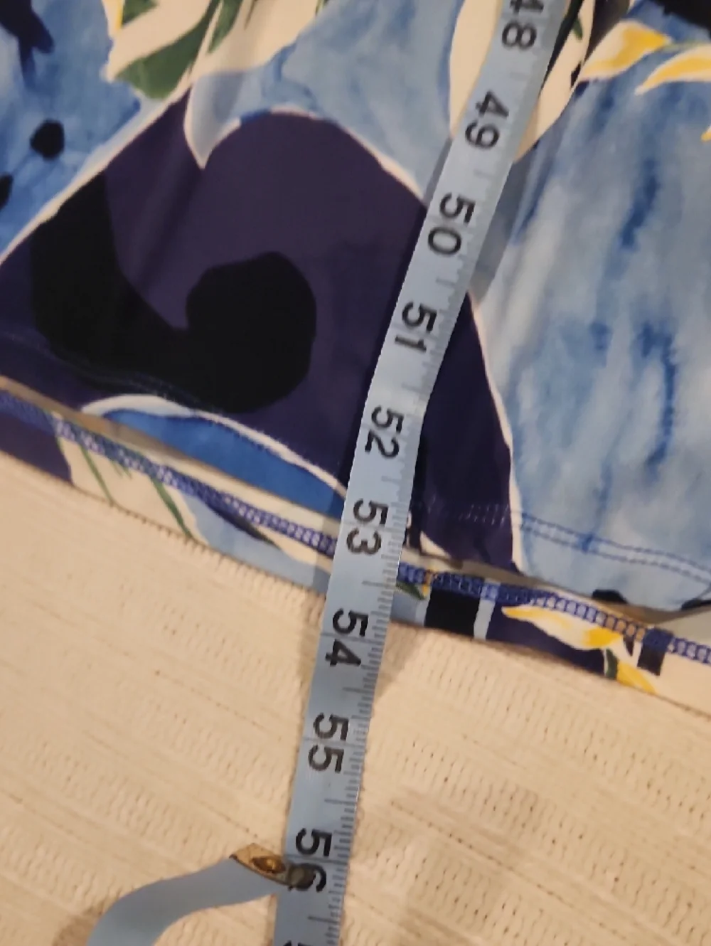 Chico's Blue, White and Yellow Tropical Leaf-Print Sleeveless Maxi Dress - Picture 5 of 5